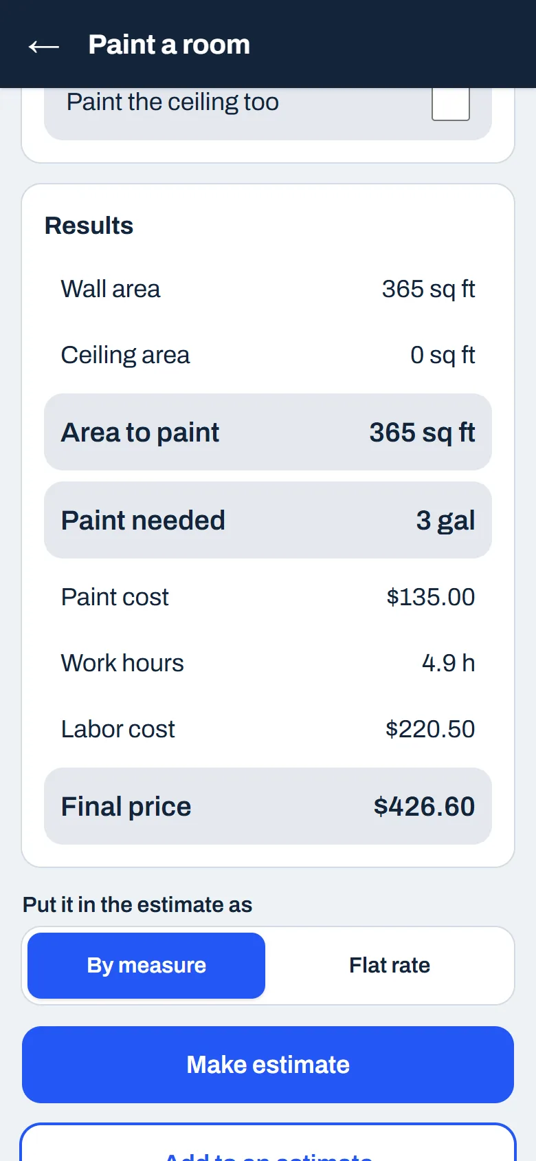 Price a room in ten seconds.