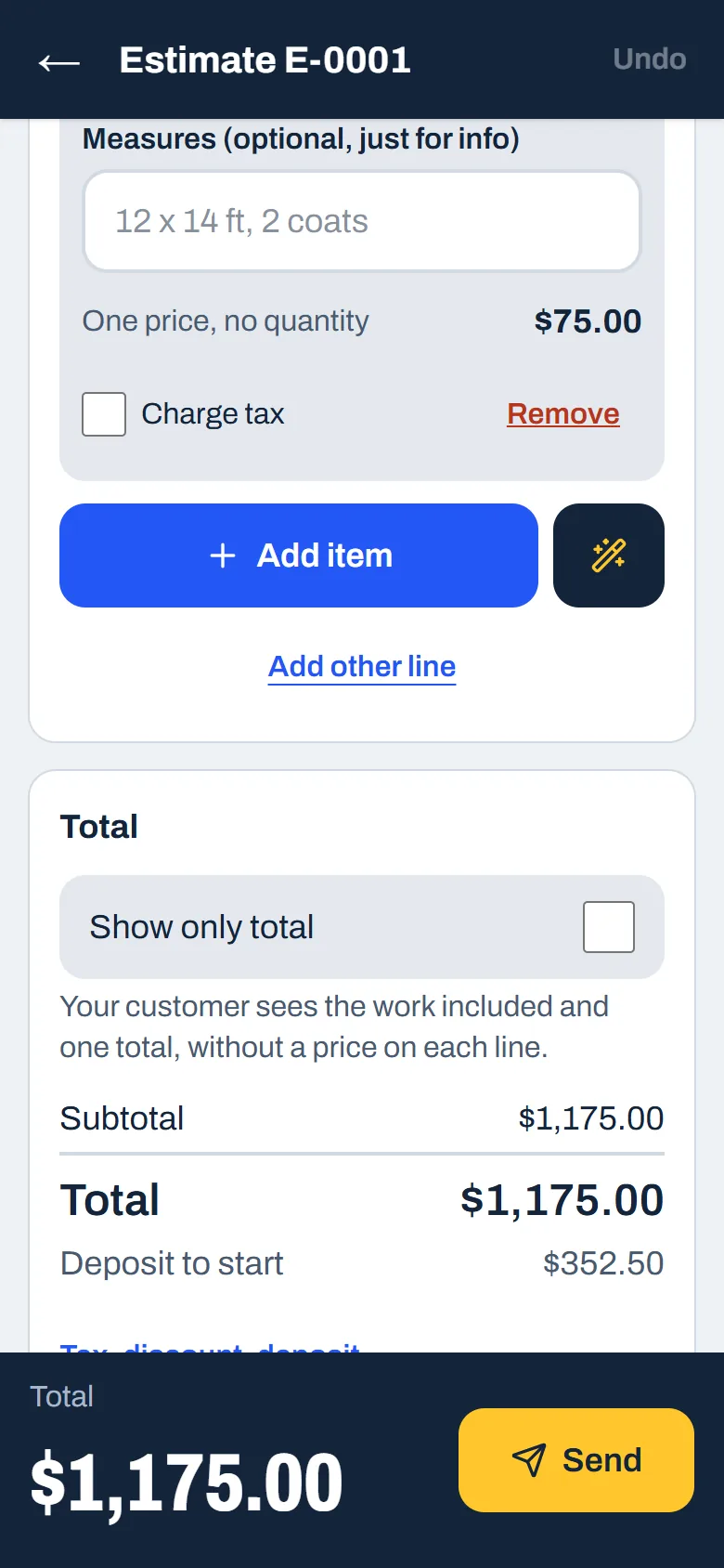 Send a professional estimate.